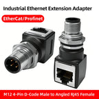 BYXGD M12 X-Code 8Pin A-Code D-Code 4Pin to RJ45 Panel Mount Adapter IP67 Waterproof Ethernet Connector Straight Angled Type