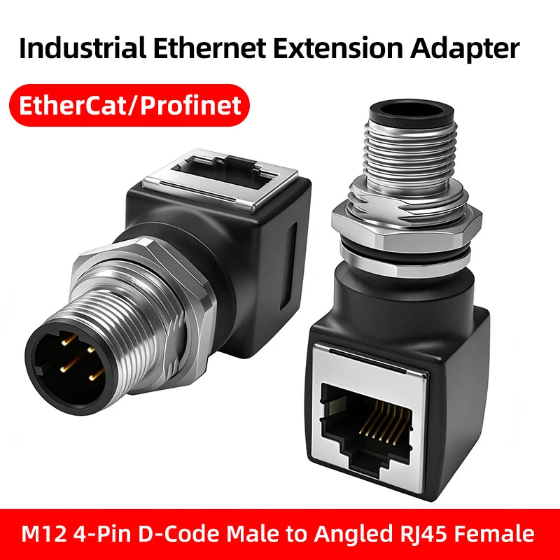 BYXGD M12 X-Code 8Pin A-Code D-Code 4Pin to RJ45 Panel Mount Adapter IP67 Waterproof Ethernet Connector Straight Angled Type