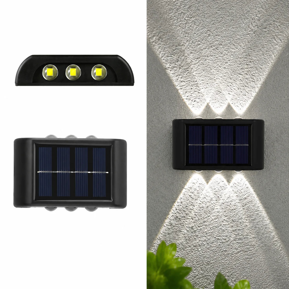 Solar Wall Wash Lamp Outdoor Garden Fence LED Sensor Wall Light Ambient Light Step Lighting