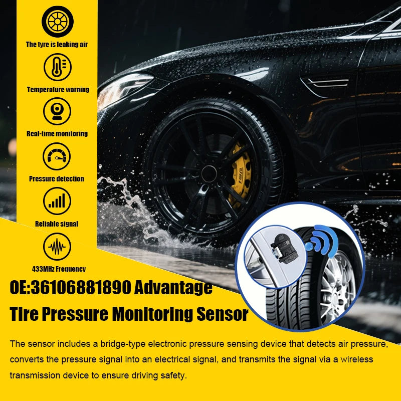 1/4PCS Tire Pressure Monitoring Sensor TPMS 36106881890 For BMW 1/3/4 Series F20 F21 F52 F32 F33 F36 Compatible With 36106856209