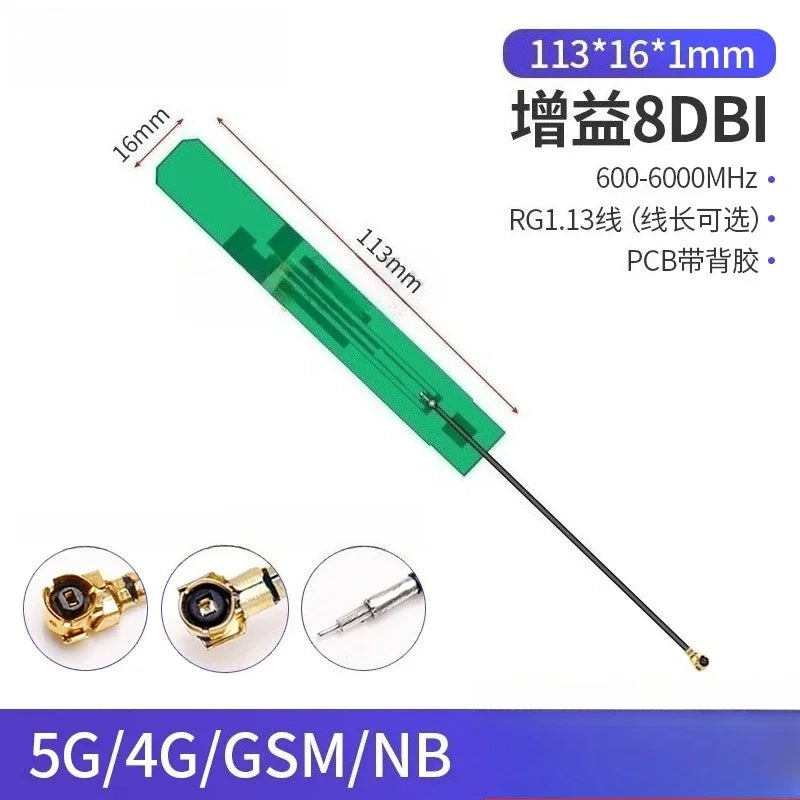 2Pcs/Lot 5G Full Frequency 4G/NB-IOT Module with Built-in PCB/FPC IoT Omnidirectional High Gain Signal Enhancement Antenna