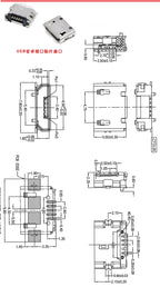 10Pcs Micro USB Mobile Phone Android Interface T-type Mini Trapezoidal Patch Female Socket Multiple Options Available