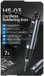 FNIRSI HS-03 Wireless Soldering Iron 10W Rechargeable Portable Soldering Iron 100-450℃ Adjustable Professional Soldering Kit