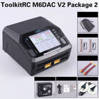 ToolkitRC M6DAC PRO V2 Dual Channel Smart Lipo Battery Charger Discharger AC 200W DC 800W 16A for 1-6S LiHV LiPo PD65W FPV Drone