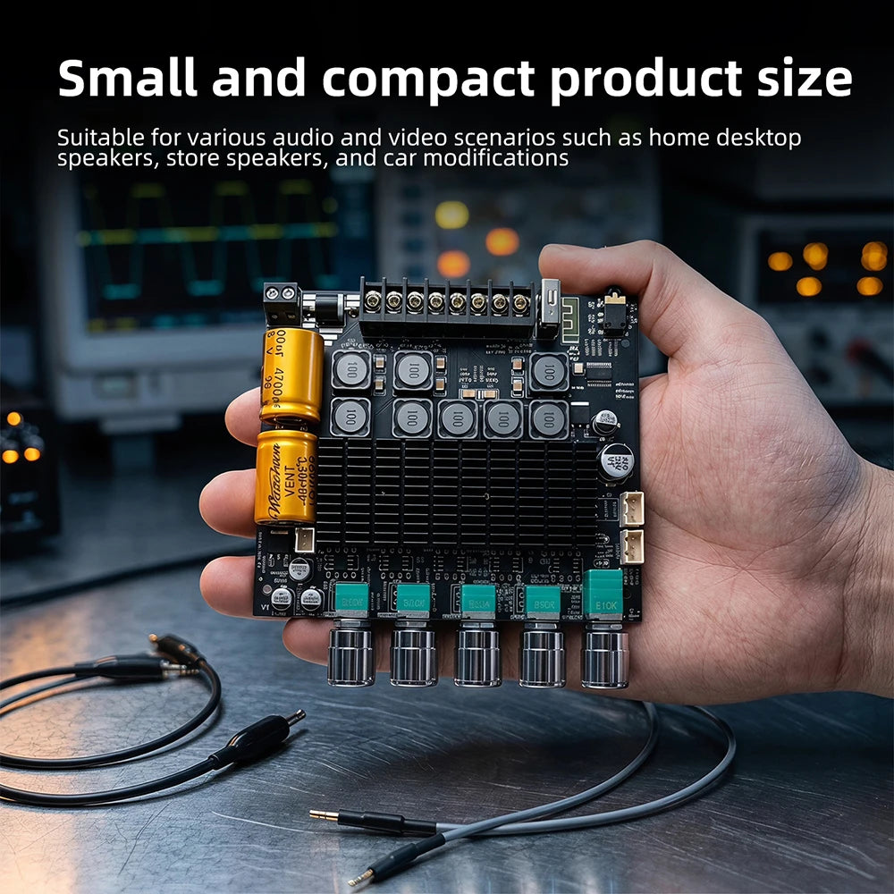 DC12‑24V ZK‑TB22 Audio Amplifier Module 75W+75W+145W+145W 2.2 Channel Bluetooth AUX USB PC Input Treble Bass Adjust