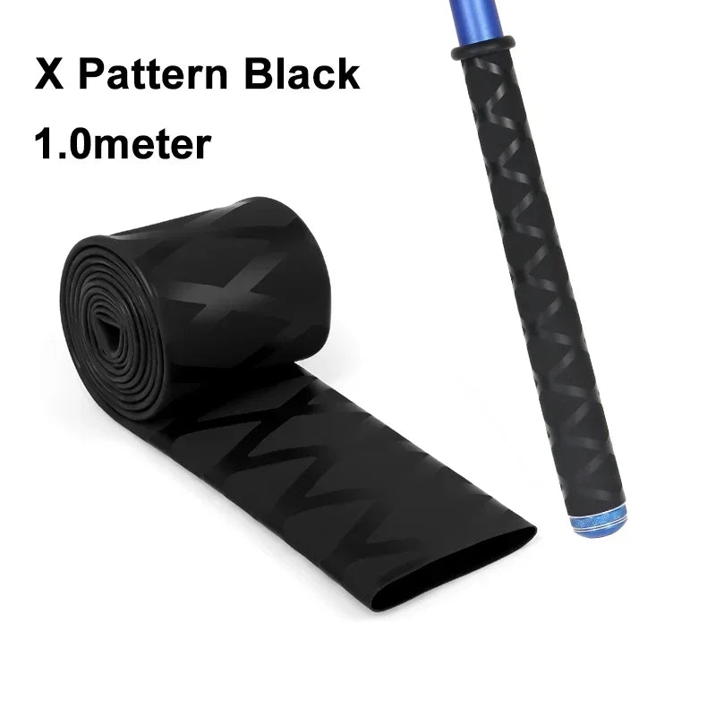X Pattern Black 15 18 20 25 30 35 40 50 60mm Heat Shrink Sleeve for Fishing Rod Grips Non Slip-Insulation-Waterproof Wrap Tubing