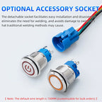 Metal Switch Button Push With Wire Waterproof on off 12mm 16mm 19mm 22mm Momentary/Latching Led Light Start Stop 5V 12V 24V 220V