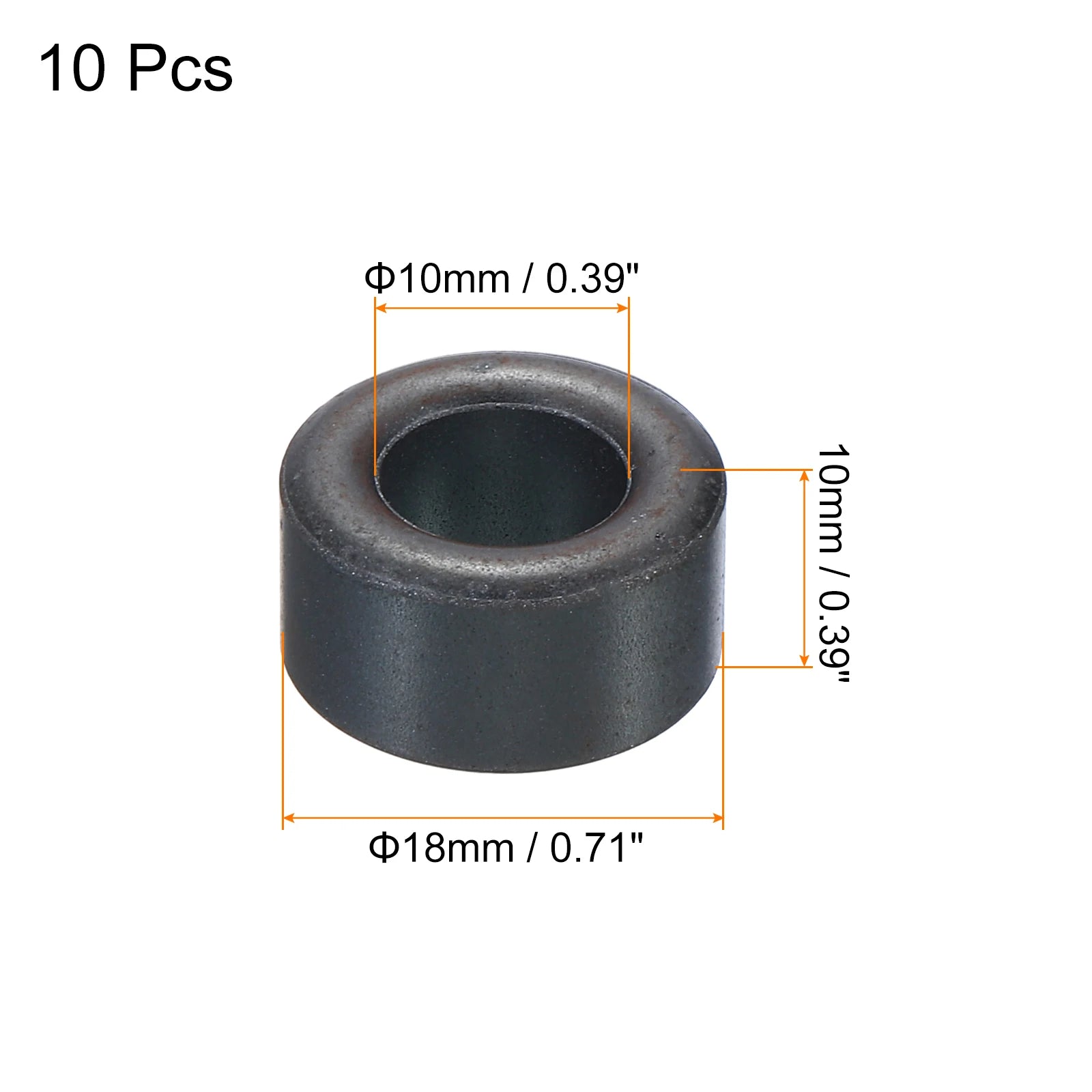 10Pcs 9.5-25mm OD Ferrite Toroid Core Transformer Inductor Coil Ring Black for EMI/RFI Filters Audio Transformers LED Lighting