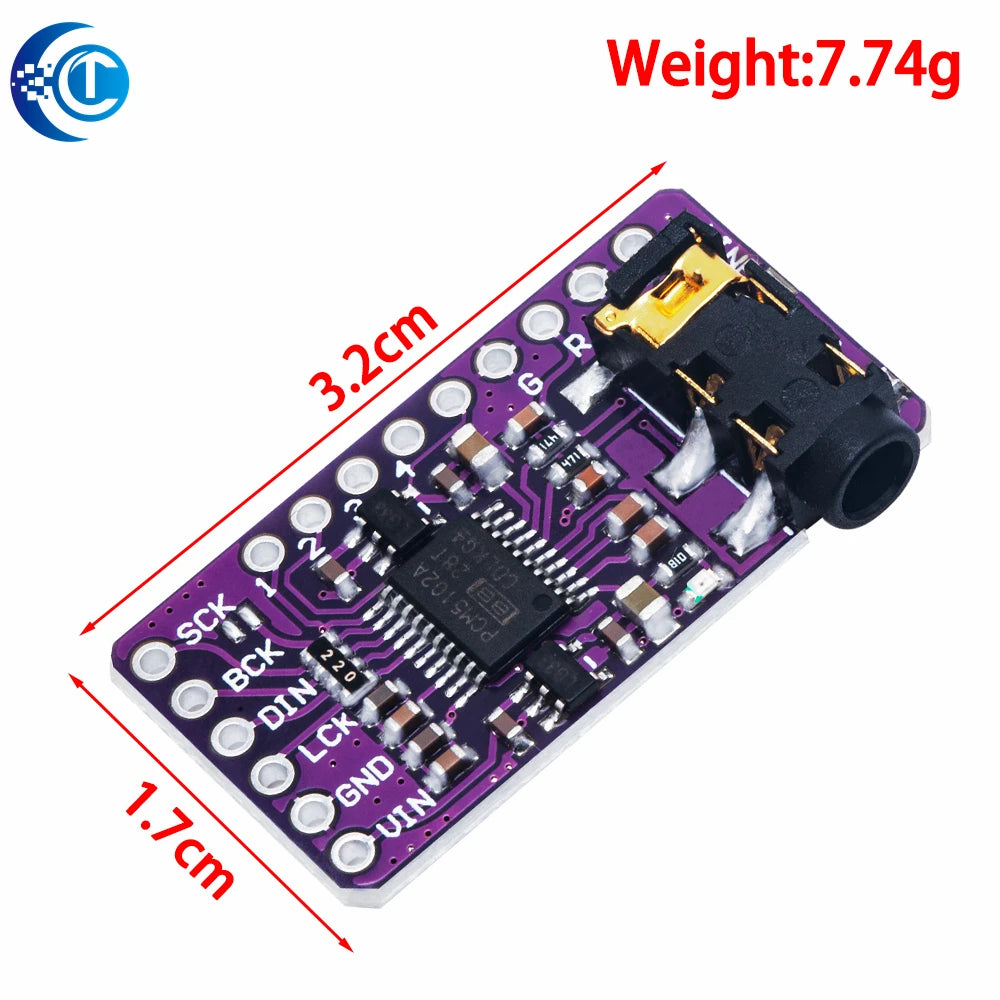 Interface I2S PCM5102A DAC Decoder GY-PCM5102 I2S Player Module For Raspberry Pi PHAT Format Board Digital PCM5102 Audio Board