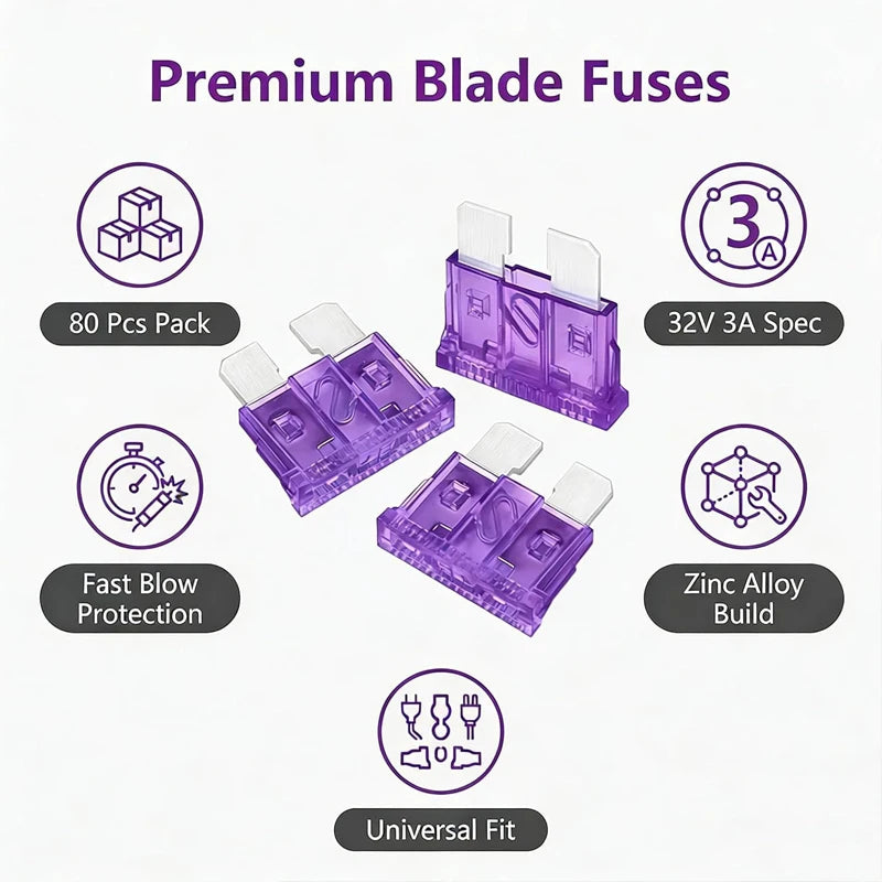 AGASHE 1‑50AWG Inline Blade Fuse Holder 2A‑50A Blade Fuse Kit Auto RV Truck Boat Marine Vehicle Circuit Protection Replacement