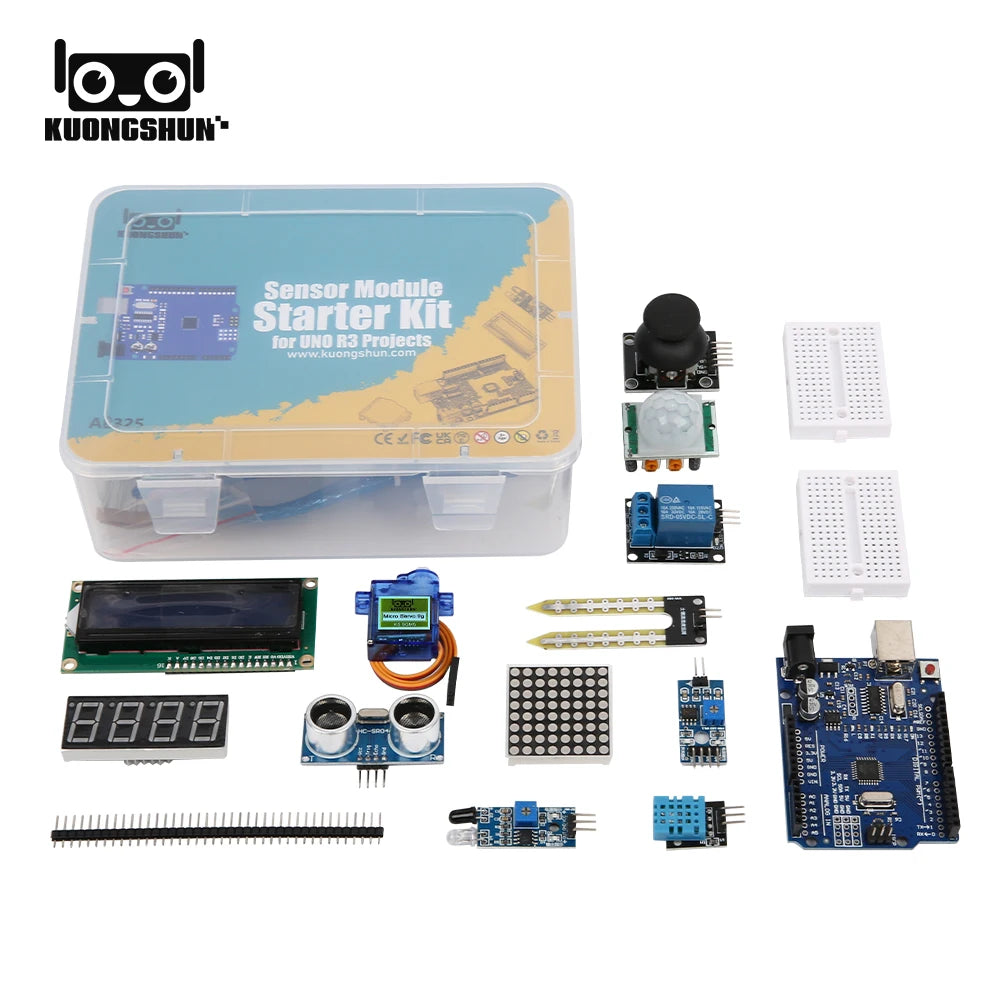KUONGSHUN Sensor Module Starter Kit for Arduino Set R3 0.96 OLED 1602 LCD Display with Tutorial for Arduino Uno