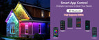 150ft 100ft 50ft Permanent Outdoor Lights Smart RGBIC Outdoor Lights with 75 Scene Modes String Lights with 90 LEDs for Garden
