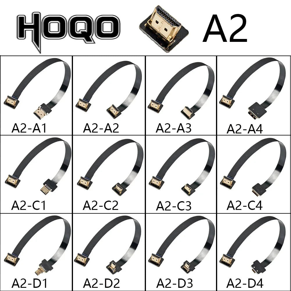 HD A1 Ultra Thin Flat FPV HDMI-Compatible Cable Flexible Mini HDMI to Micro HDMI Ribbon Wire 5cm/50cm Short FPC FFC