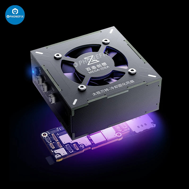 Qianli MEGA-IDEA Turbo Cooling UV Curing Fan Fume Extractor For Mobile Phone Motherboard PCB Weld Repair Heat Dissipation Tools