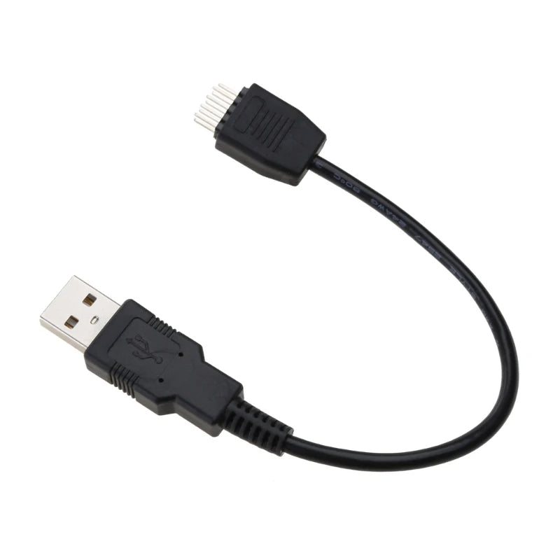 9 pin USB Header to USB Cable, USB 2.0 Type A Male to 9 Pin Male Motherboard Cable Cord P9JB