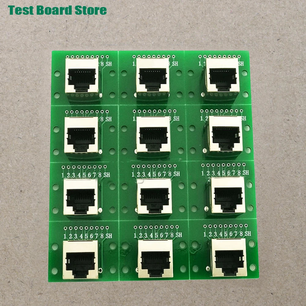1Pce RJ45 Ethernet Port 8P Vertical Horizontal Test Board Bent Pin Straight Pin Network Port Adapter Circuit Board Connector