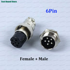 1/2/5Set GX20 Aviation Connector 2 3 4 5 6 7 8 9 10 12Pin Docking Aviation Male Female Plug Socket Waterproof Circular Connector