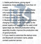 4 OHMS  3W Mono Bluetooth Power Amplifier PCBA Battery Charging Function 3.7V Lithium Battery Bluetooth Module