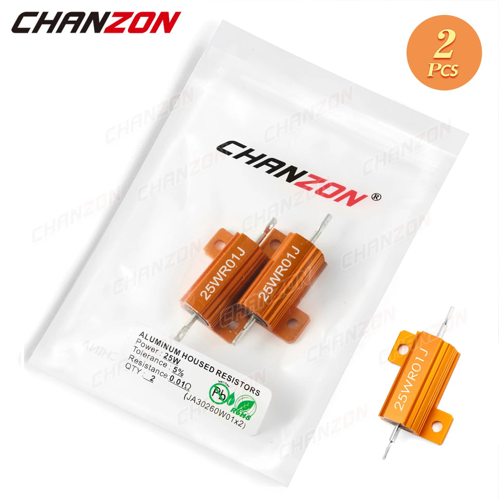 2pcs/Pack 25W 50W 100W Wirewound Metal Resistors 0.1 0.33 1 6 8 10 12 15 20 25 50 75 100 500 1K 10K K Ohm High Power Resistance