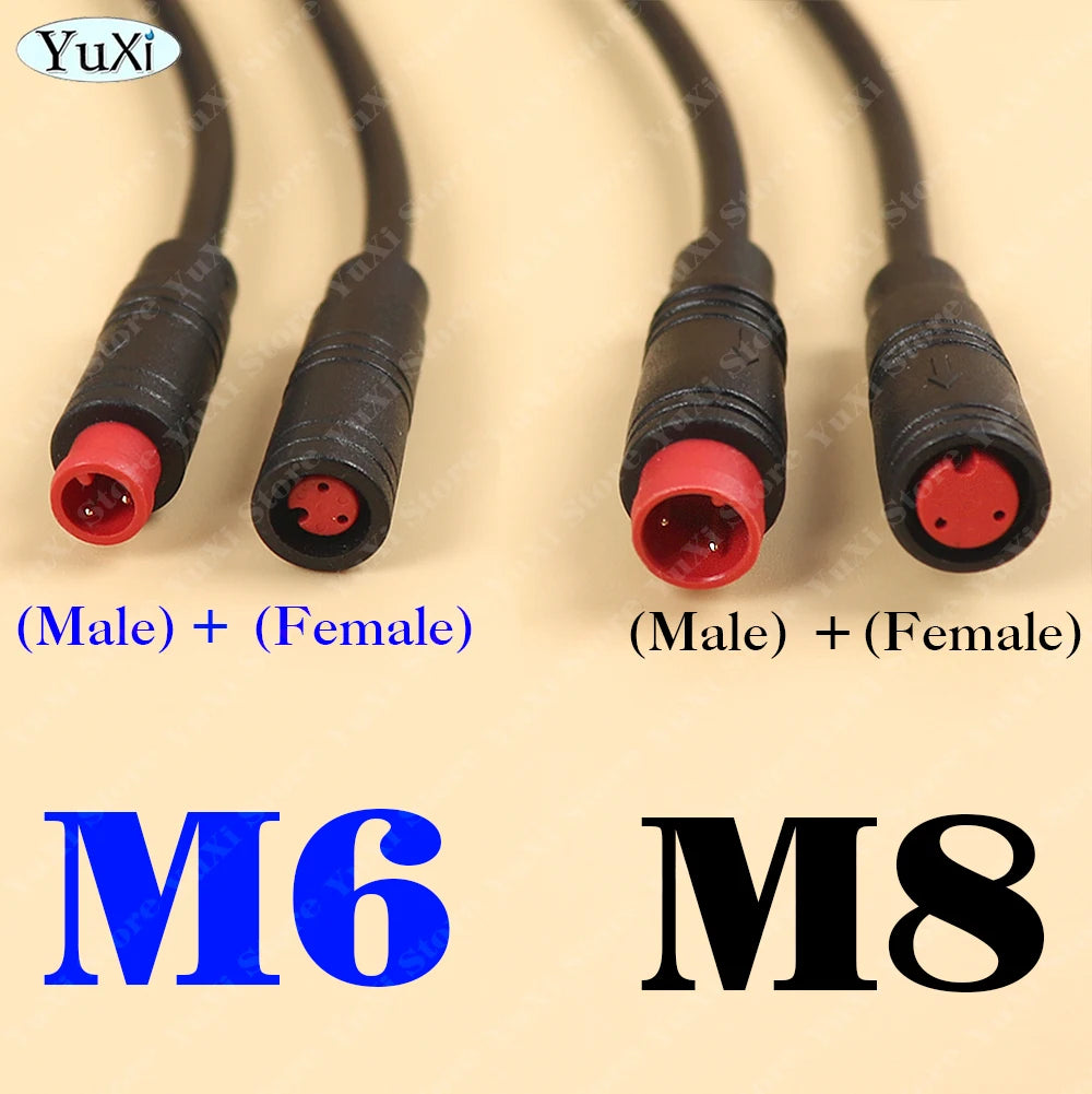1-12set M8 M6 Core 2/3/4/5/6Pin Male Female Julet Electric Ebike Butt Plug Connector Cable Signal Sensor Waterproof Scooter Wire