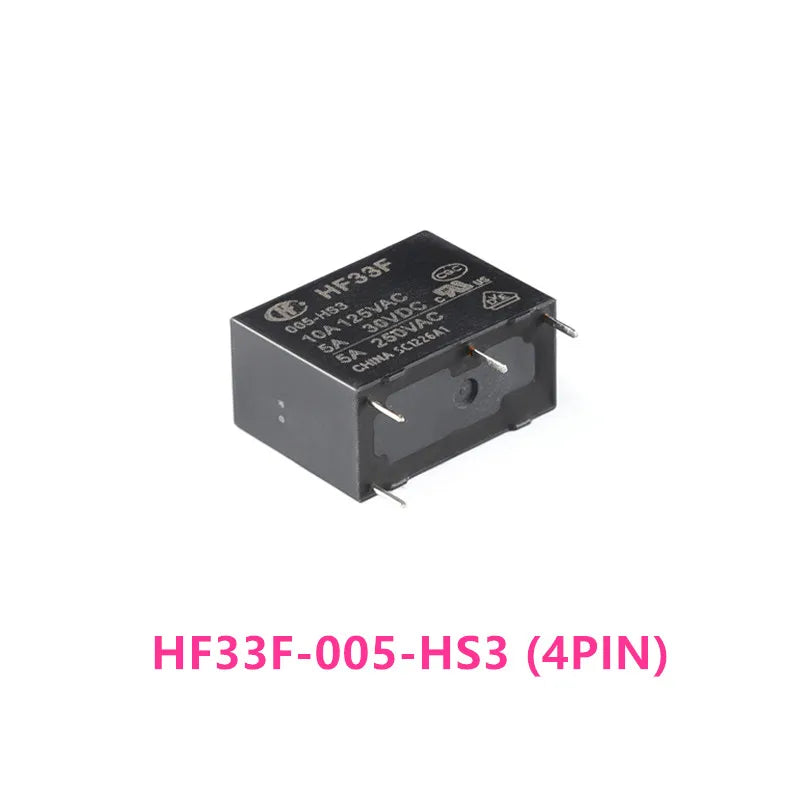 5Pcs New Relay HF33F JZC-33F-005 012 024-HS3 ZS3 HF33F-012-ZS3 4PIN 5PIN 5A 5V 12V 24V Power Relays