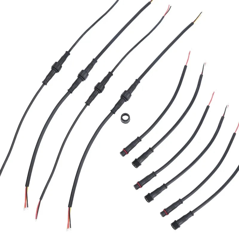 M12 IP67 Waterproof Cable Connector 2/3/4 Pin Male Female Plug with PVC Wire for Car Motorcycle LED Light Auto Accessories