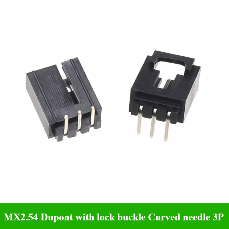 MX2.54 TJC8 Dupont Connector 2/3/4/5/6/7/8/9/10Pin With Lock Buckle Single Row 2.54mm Right Angle Straight/Curved Needle