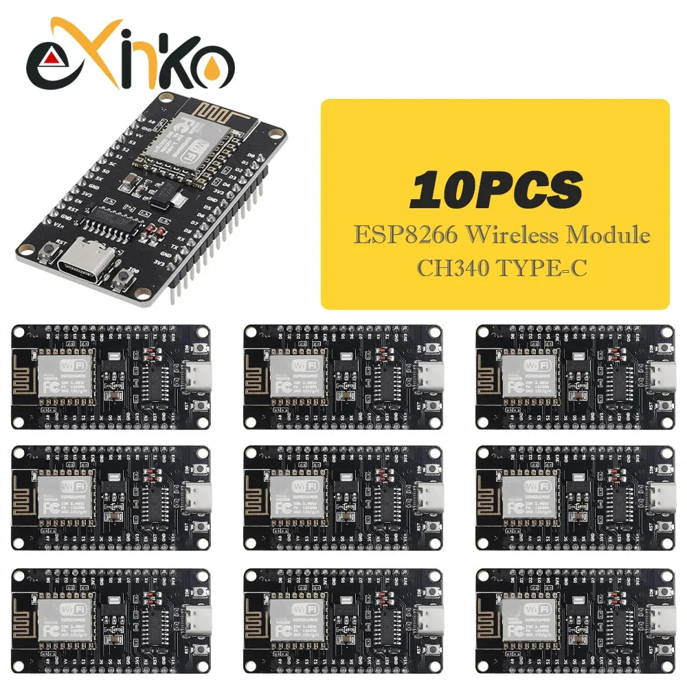 1-10pcs NodeMCU V3 ESP8266 ESP-12E WIFI Development Board CH340G Square Blackboard Soldering Pin Micro USB Interface