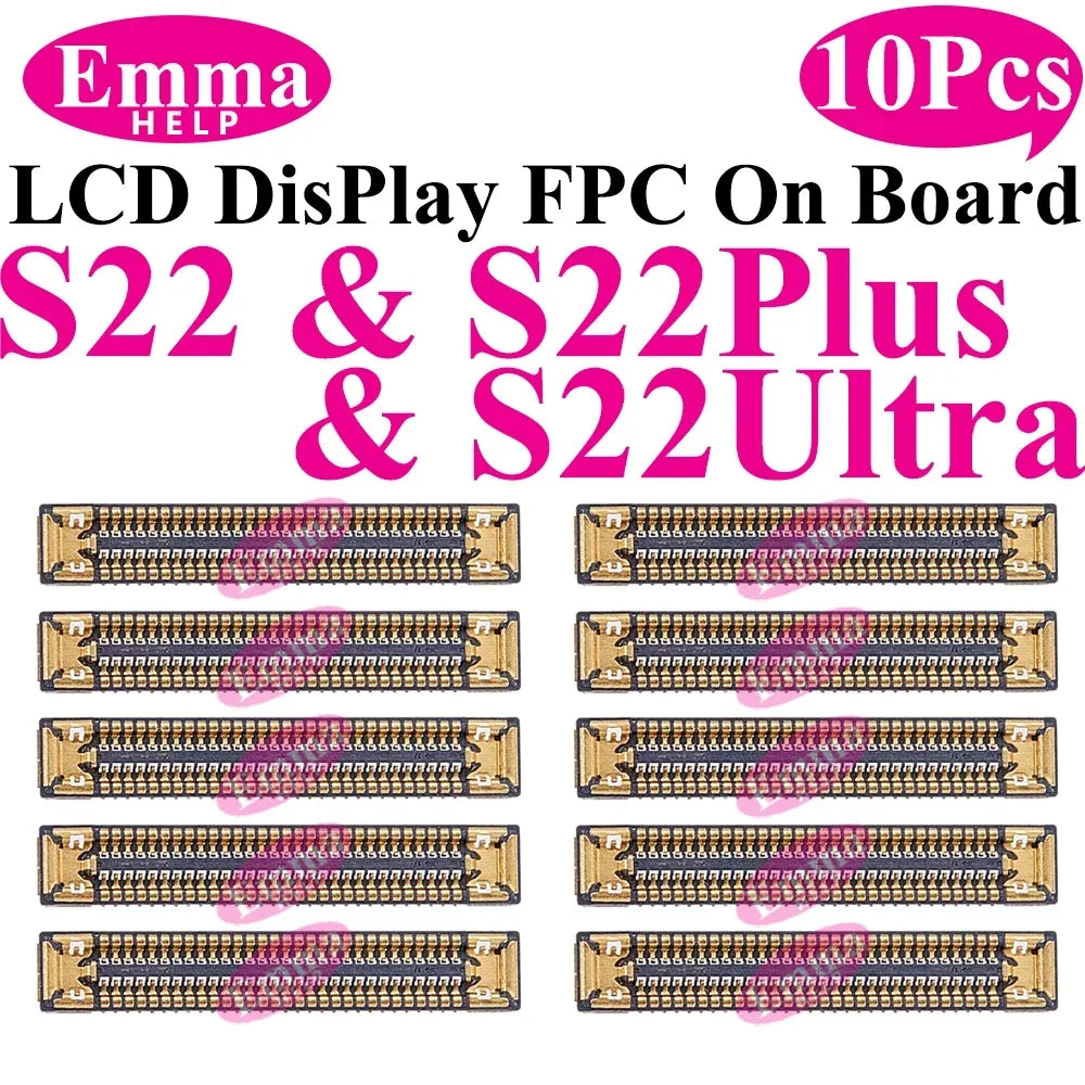 10Pcs Display Connector On Board for Samsung S24 Plus S23 Ultra S22 S21 S20 FE Note 20 S10 LiteLCD Screen FPC On Mainboard Plug