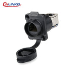 CNLINKO LP16 Waterproof Circular RJ45 Connector 8P8C Male/Female Panel Mount, PBT Push-Pull for Industrial Automation & Marine