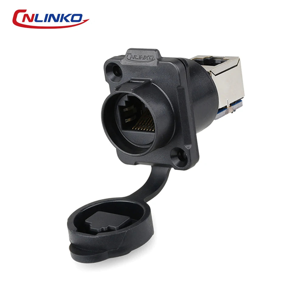 CNLINKO LP16 Waterproof Circular RJ45 Connector 8P8C Male/Female Panel Mount, PBT Push-Pull for Industrial Automation & Marine