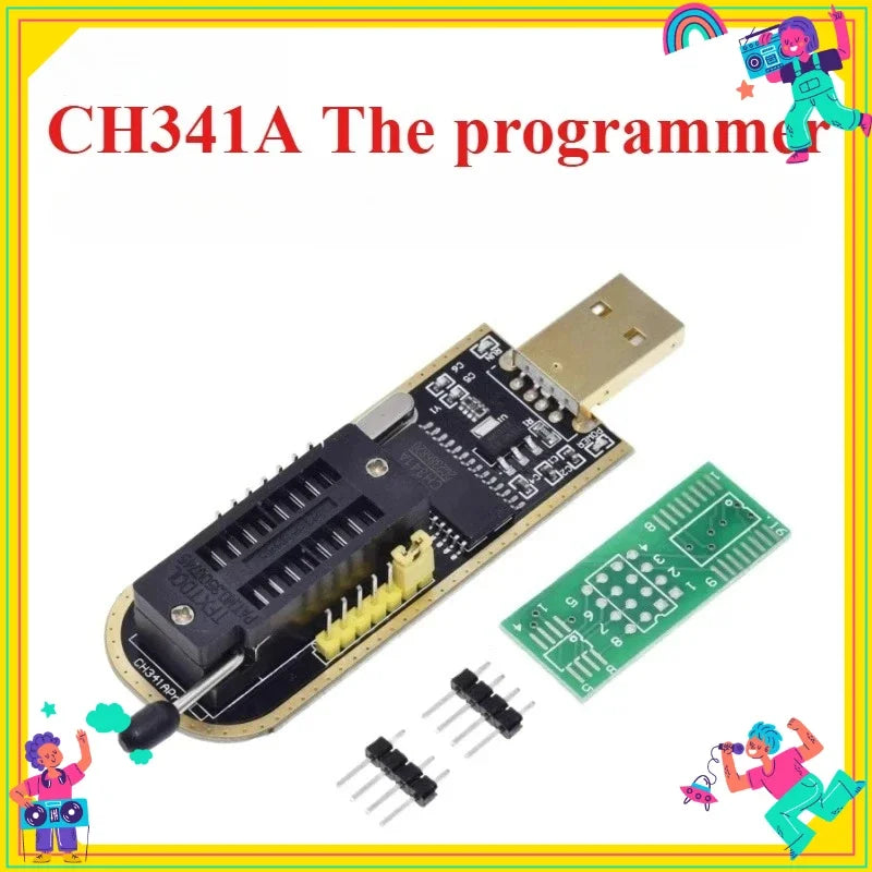 1PCS  CH341A CH341B 24 25 Series EEPROM Flash BIOS USB Programmer Module SOIC8 SOP8 Test Clip For EEPROM 93CXX / 25CXX / 24CXX