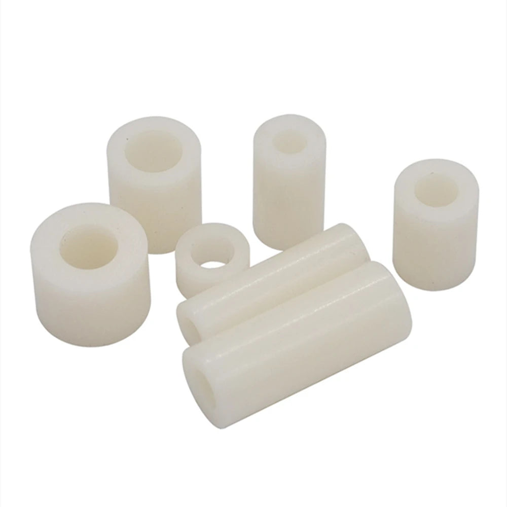 140pcs/box M3 Nylon Spacer Kit Black White ABS Plastic Non-Threaded Hollow Standoff Assortment OD7mm ID3.2mm Washer Set