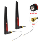 Dual Band 2.4G 5.8G RP SMA Male 12dBi WiFi Antenna + 15cm Adapter Cable for Network Card USB Adapter Security IP Camera