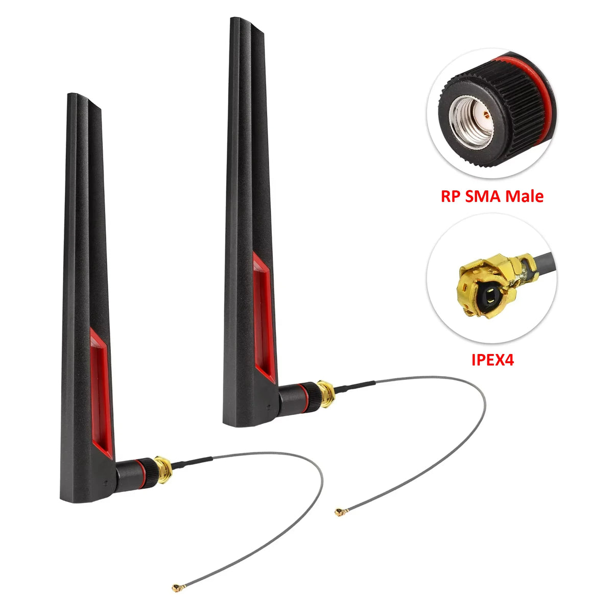 Dual Band 2.4G 5.8G RP SMA Male 12dBi WiFi Antenna + 15cm Adapter Cable for Network Card USB Adapter Security IP Camera