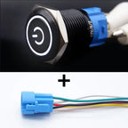 16/19/22mm Black Push Button Switch Waterproof Illuminated Metal Momentary Latching Fixed On Off Power Switch Backlit LED 3V 12V