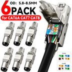 Tool-Free Cat8 Cat7 Cat6A RJ45 Connector Toolless Shielded Reusable Termination Plugs Shielded Ethernet for Ethernet Cable