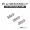 10PCS 5W Carbon Film Resistor 5% 30R 33R 36R 39R 43R 47R 51R 56R 62R 68R 75R 82R 91R 100R 110R 120R 130R 150R 160R 180R 200R Ohm
