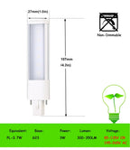 4pcs LED PL G23 GX23 3W4W5W7W Bulb Horizontal Side Plug Ceil CFL PL-S 7W 9W 13W Read Table Desk Lamp Replacement,Remove Ballast