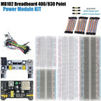 MB-102 MB102 Breadboard 400 830 Point 65 Jumper Wires Solderless PCB Bread Board Test Develop DIY for Arduino Power Module XCW