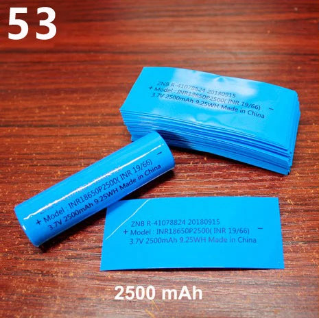 100pcs/lot 18650 Lithium Battery Heat Shrinkable Film PVC Heat Shrinkable Skin Battery Packaging Skin Insulation Sleeve