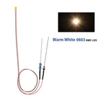 Evemodel 10pcs Pre-wired 0402 0603 0805 SMD LED Lights 50cm Wire with Resistor for 12V AC DC Bright Warm Red Blue Green Yellow