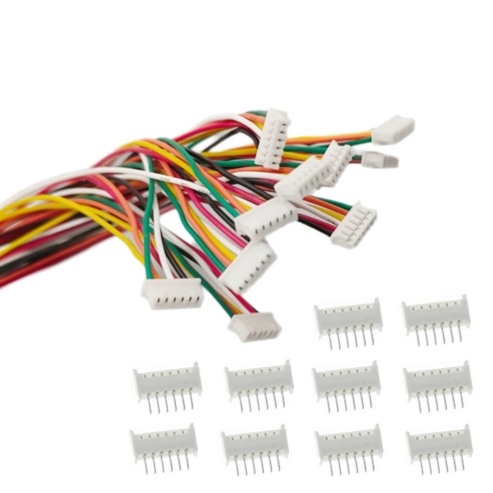 10 Sets JST 1.25mm Pitch Wire Connector Kit, Male/Female Plug & Socket Cable (2-10 Pin) with 28AWG Wire (10/20/30cm)