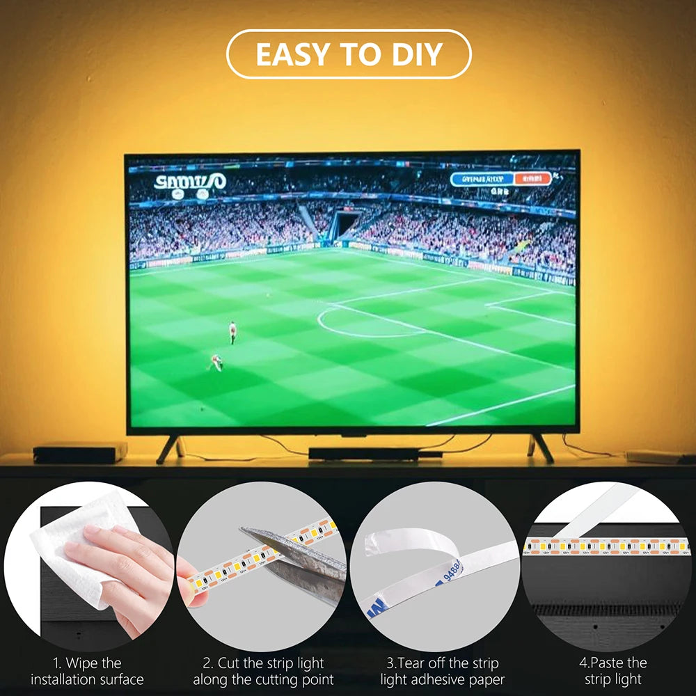 5mm 8mm PCB Led Strip Light 1 LED Cut 12V 24V 5m 2835 SMD 120LEDs/m High Brightness Flexible Tape LED Lighting Ribbon for Home