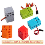 Geekservo 0.7KG/2KG Programmable Servo 360 Degree Dual-shaft Building Blocks Motor for Micro:bit compatible with Legoeds Bricks