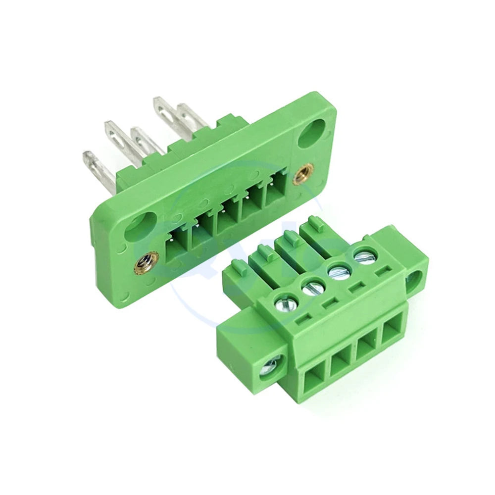 (1 pcs) 2EDGWB - 3.5mm 3.81mm Wall-Mounted Fixed Plug-in Terminal Block with Lugs KF 15EDGAM/KM Complete Set 3.5 3.81 2~24P