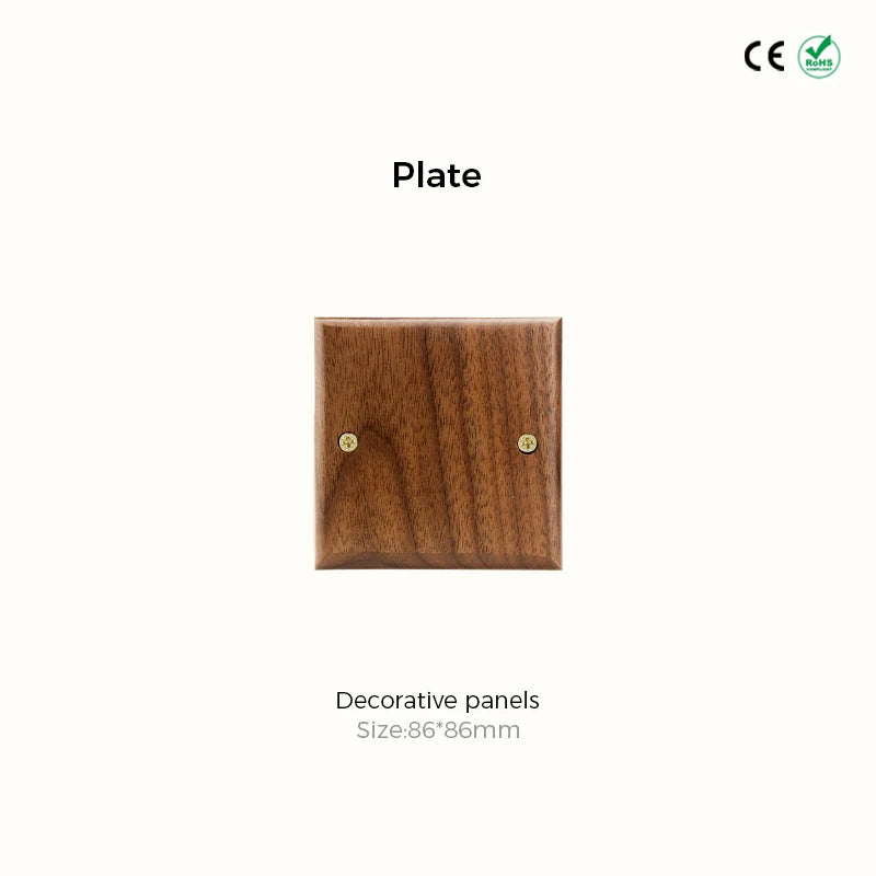 Avoir Retro Black Walnut Panel Toggle Switches USB Type C FR EU Socket Outlet Brass Lever Wall Light Switches Cat6 Rj45 For Home
