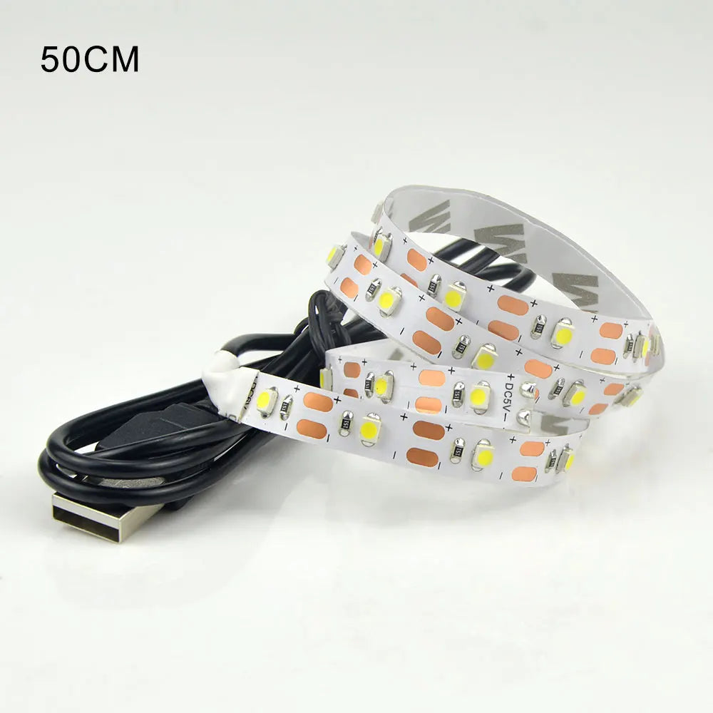 5V 1M 2M 3M 4M 5M USB Cable Power LED strip light lamp SMD 3528 Christmas desk Decor lamp tape For TV Background Lighting