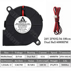 Gdstime 5015 Blower Fan 24V 12V 5V 50MMx15MM Turbine Radial Fan 5015 Dual Ball High Speed Cooler for 3D Printer Parts Cooling