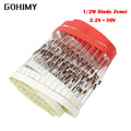 100PCS 0.5W BZX55C 2V2 2V4 3V3 3V6 4V7 5V1 5V6 6V2 6V8 7V5 8V2 9V1 10V 12V 13V 15V 16V 18V 20V 24V 30V 1/2W DO-35 Diode Zener